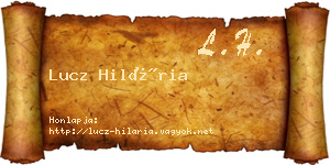 Lucz Hilária névjegykártya